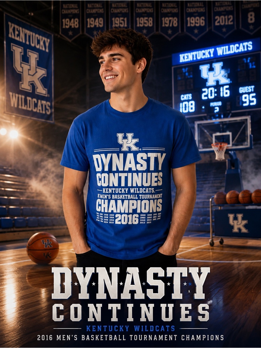 SZ M Vintage Kentucky Wildcats “Dynasty Continues” 2016 Champions T-Shirt
